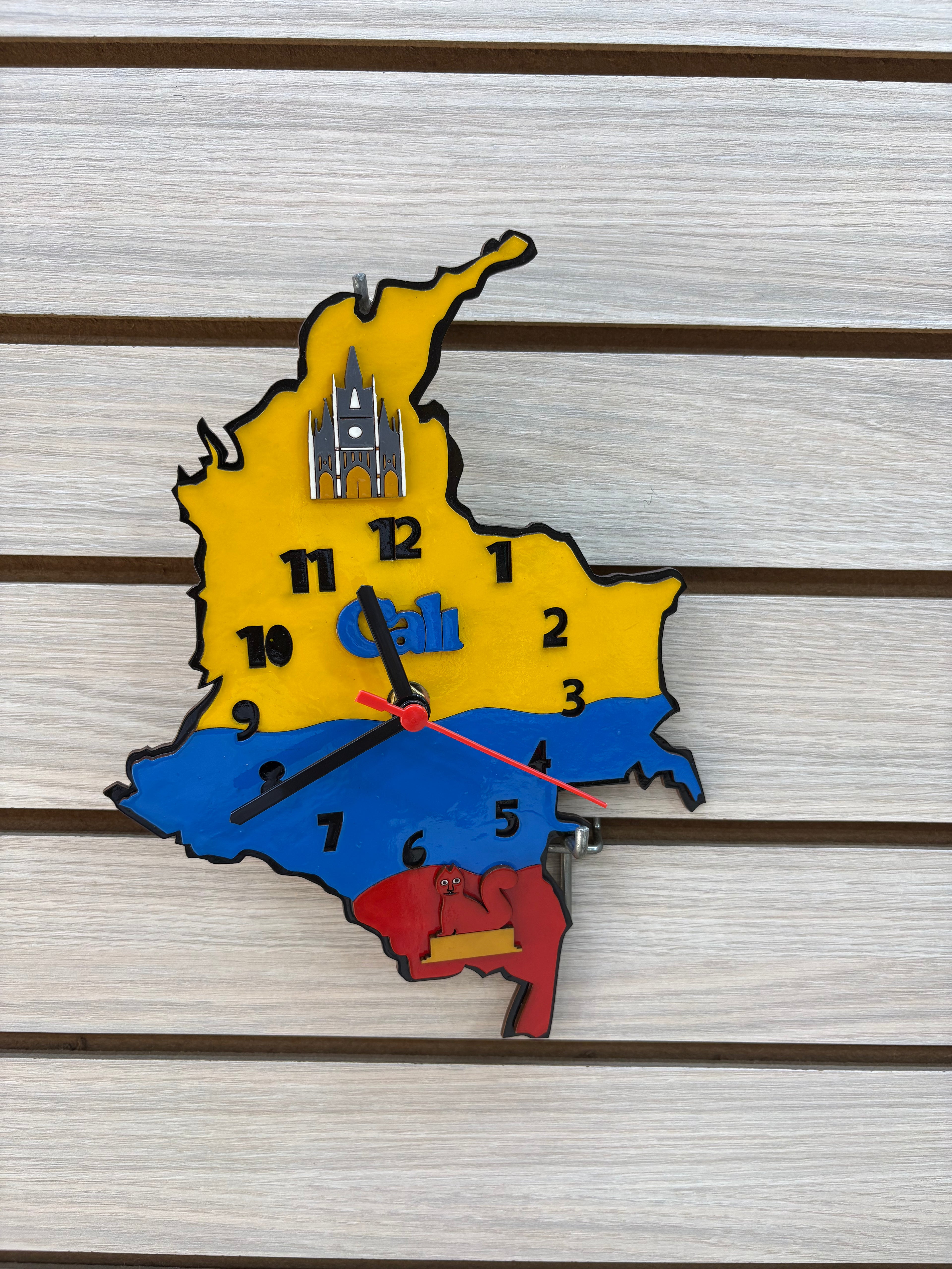 Reloj Artesanal Mapa de Colombia - modelo 1