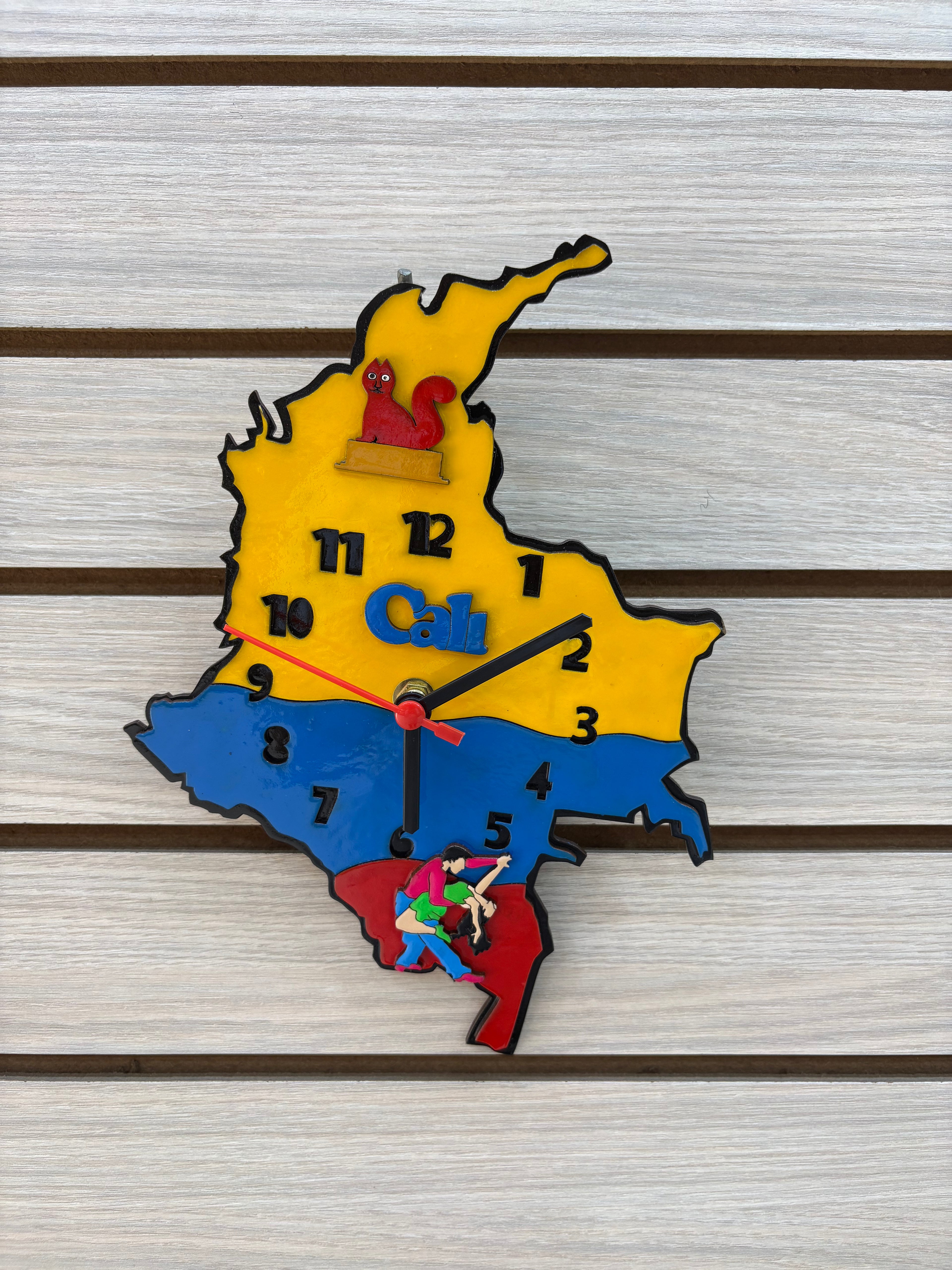 Reloj Artesanal Mapa de Colombia - modelo 2