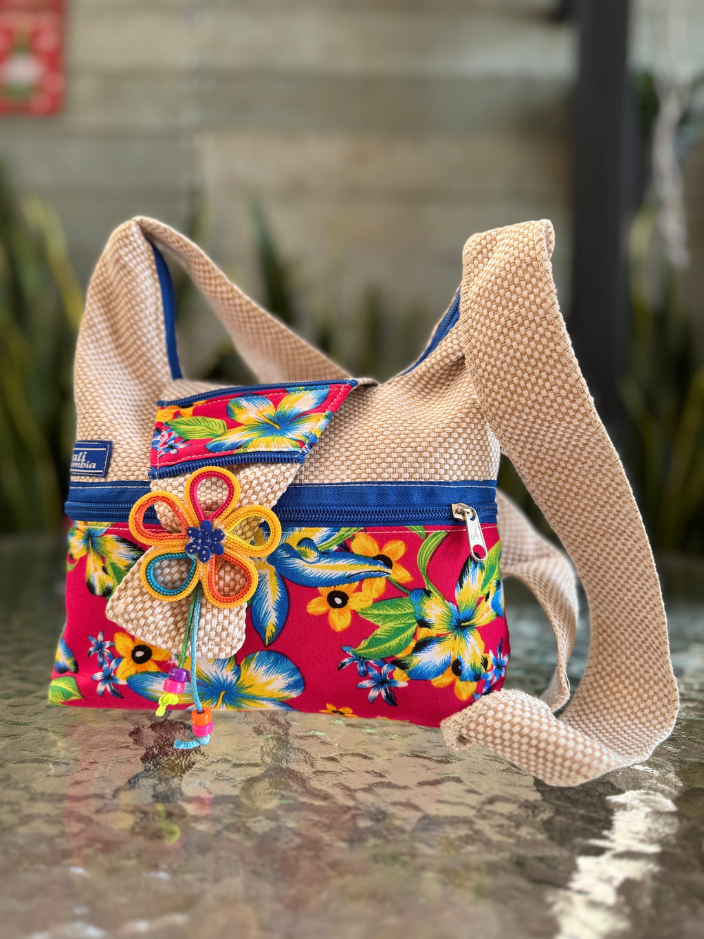 BOLSO DECORADO PEQUEÑO DE TELA