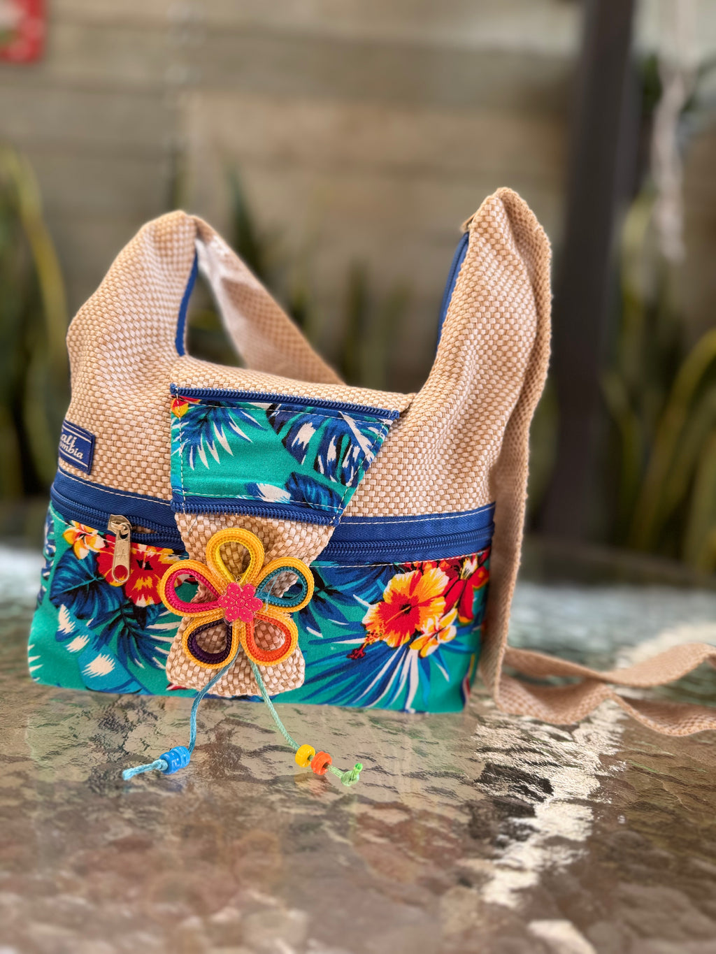BOLSO DECORADO PEQUEÑO DE TELA