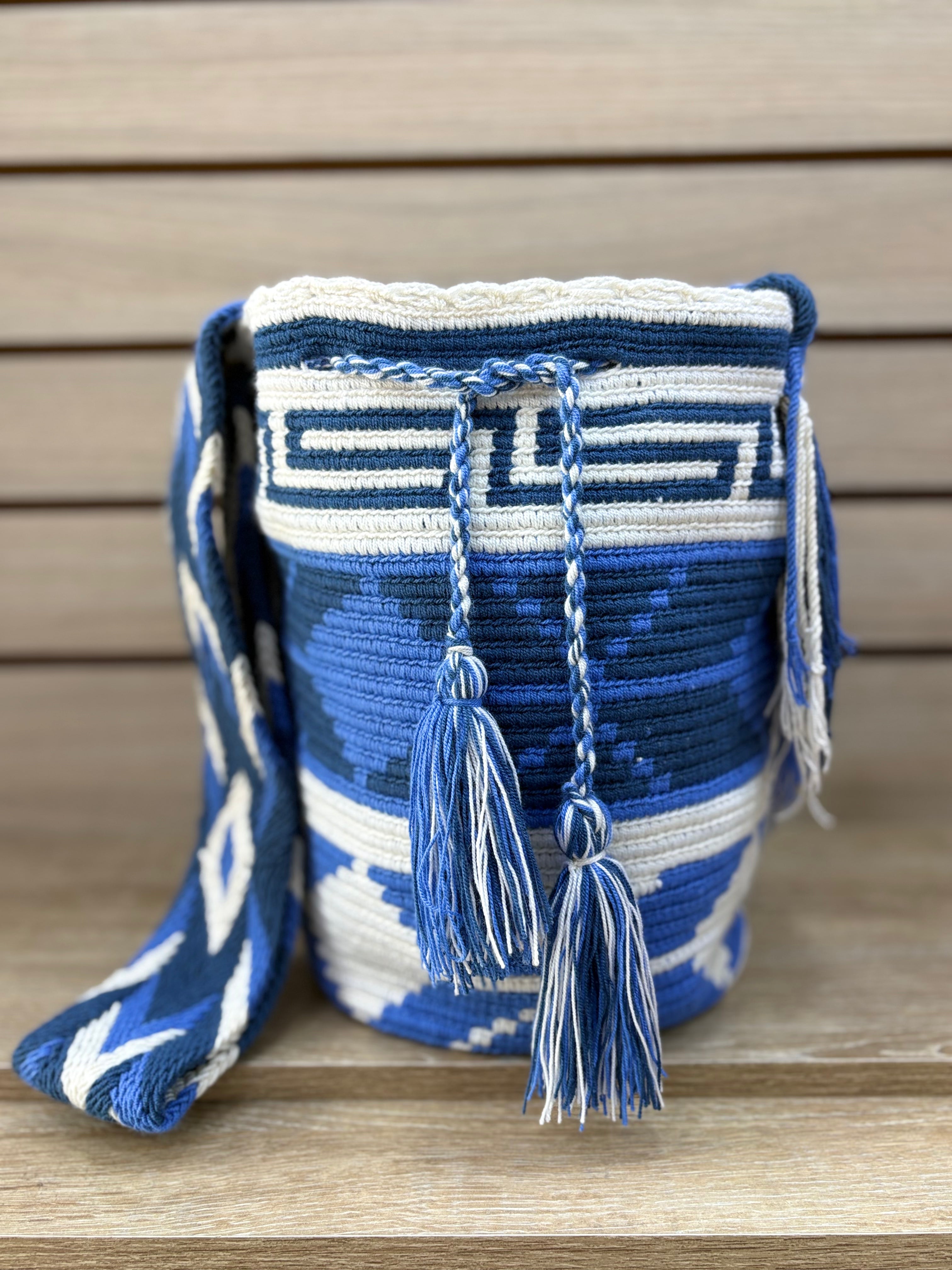 Mochila Wayuu Grande Patrones Multicolor - diseno 11