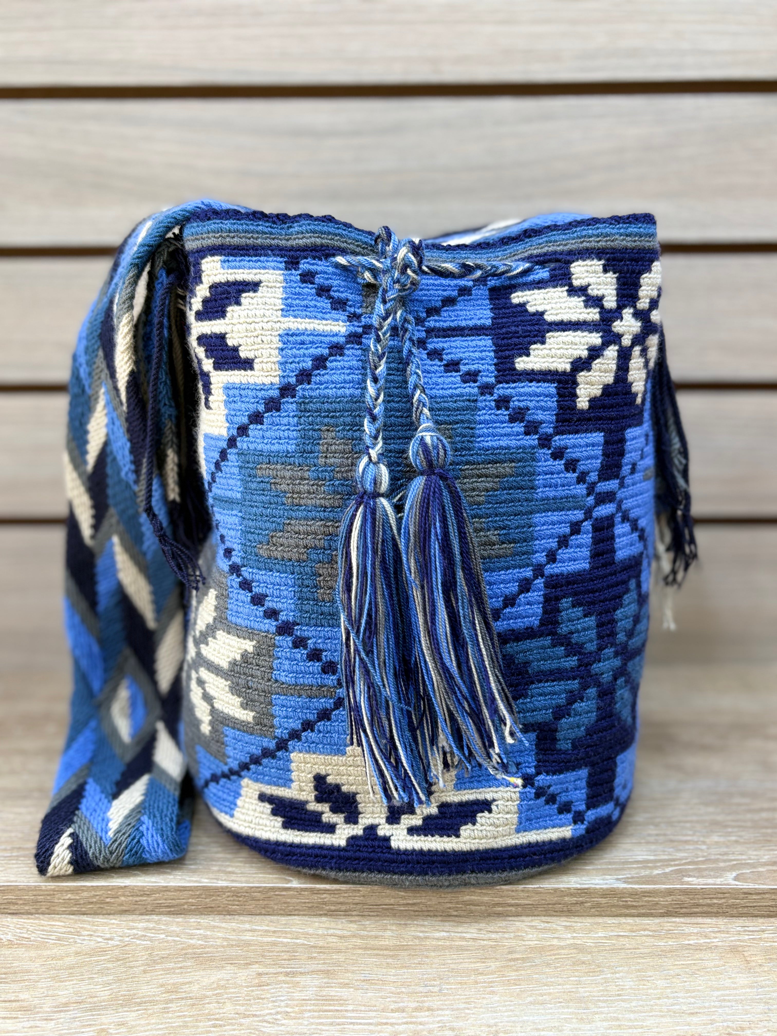 Mochila Wayuu Grande Patrones Multicolor - diseno 12