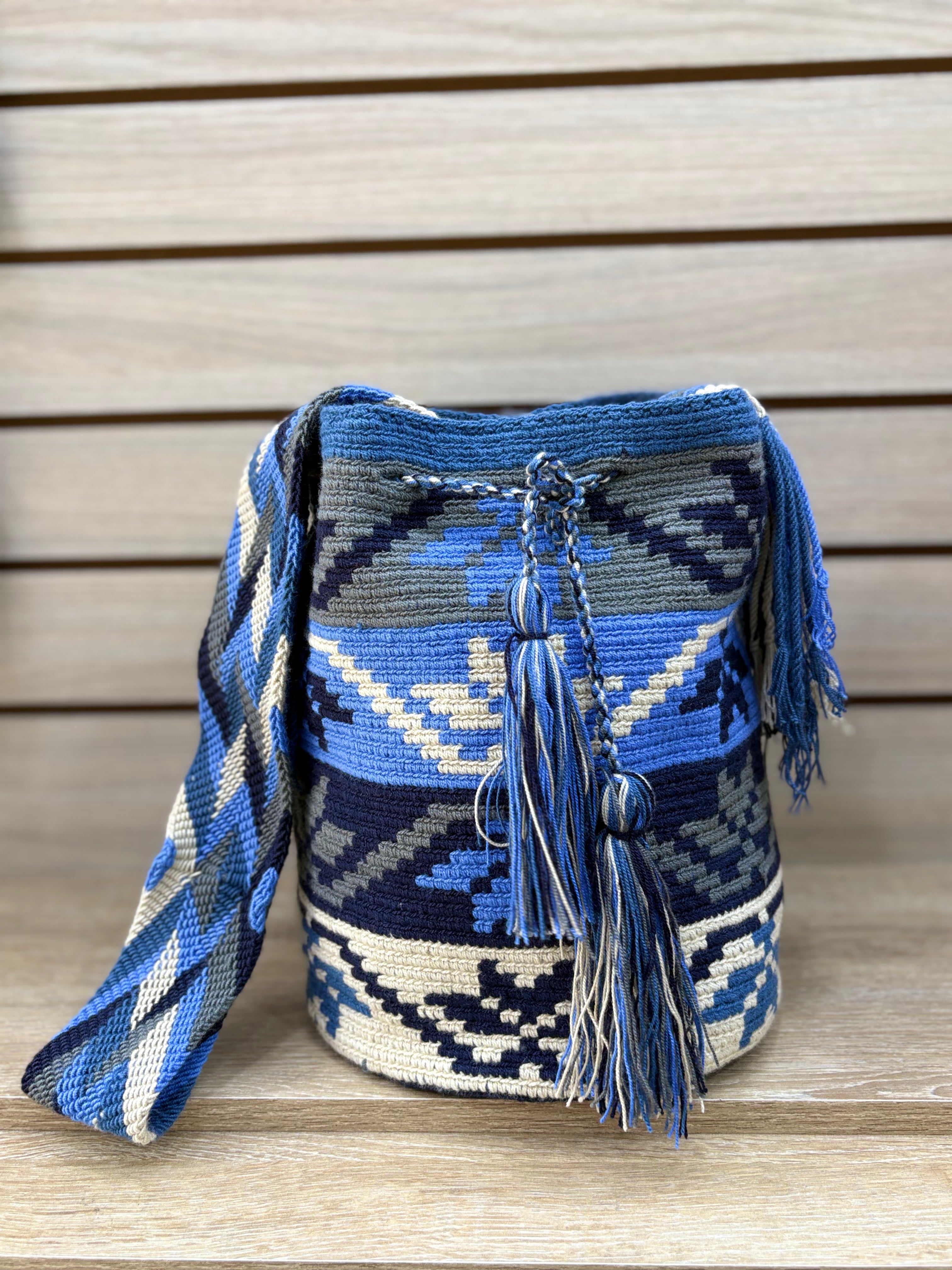 Mochila Wayuu Grande Patrones Multicolor - diseno 13