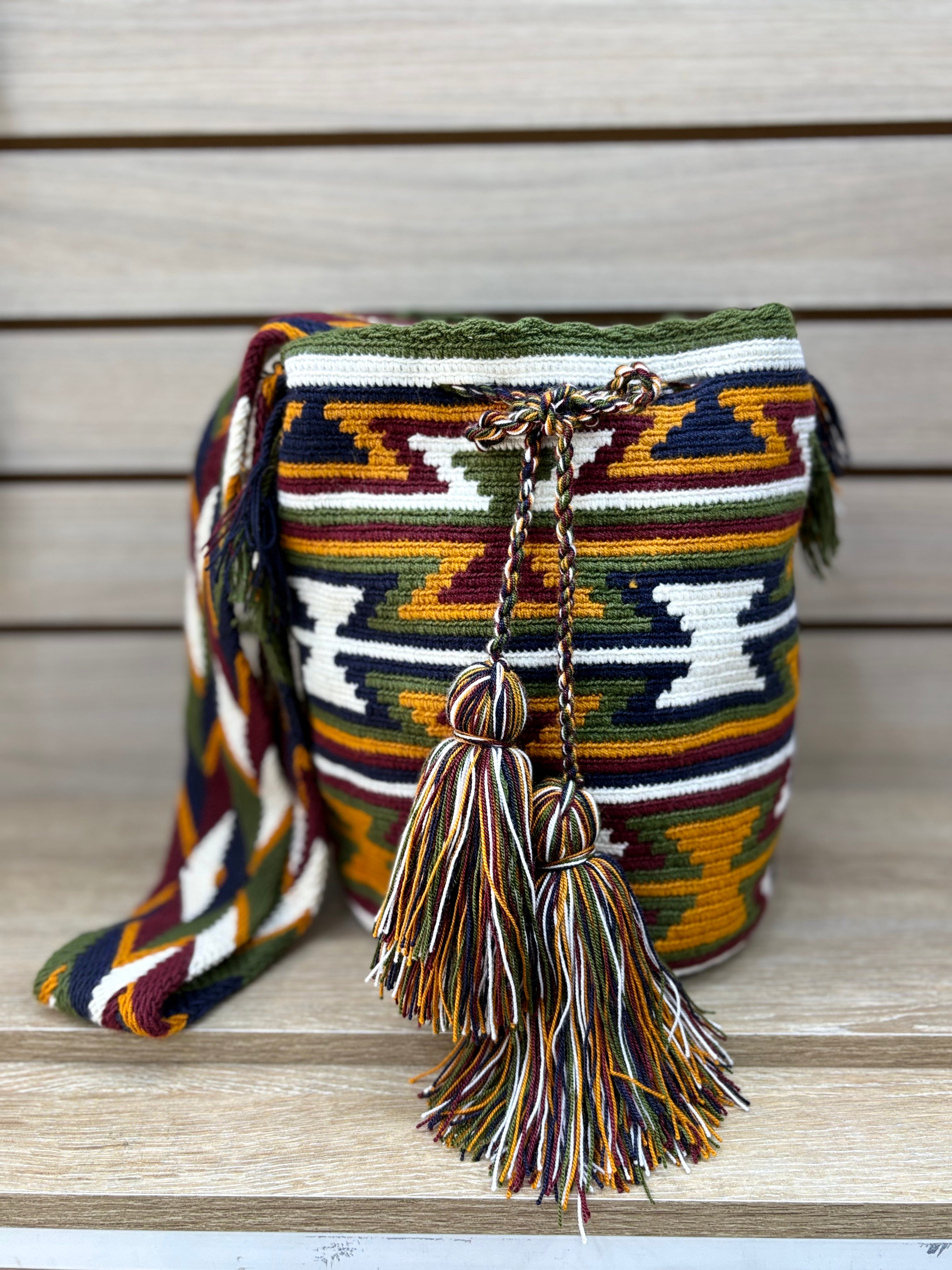 Mochila Wayuu Grande Patrones Multicolor - diseno 14