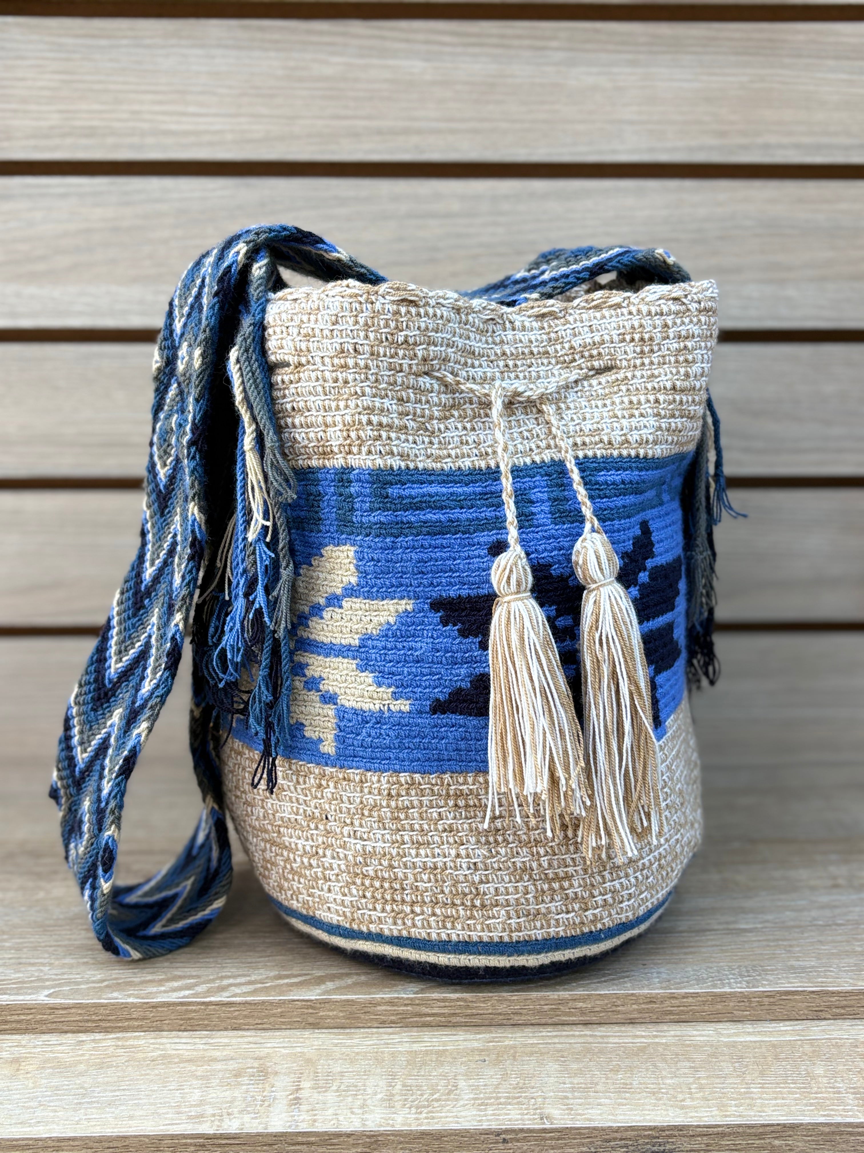 Mochila Wayuu Grande Patrones Multicolor - diseno 2