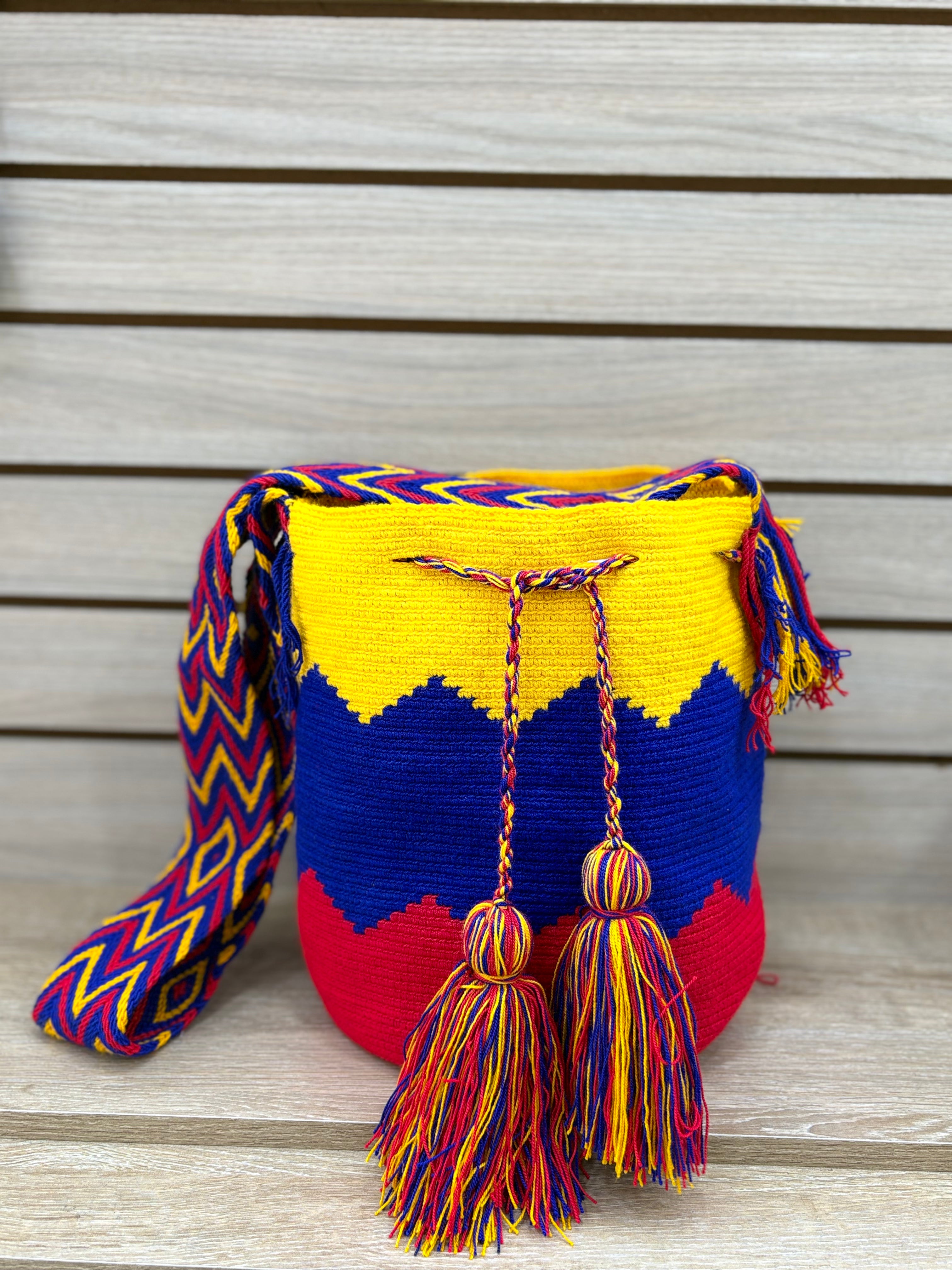 Mochila Wayuu Grande Patrones Multicolor - diseno 20
