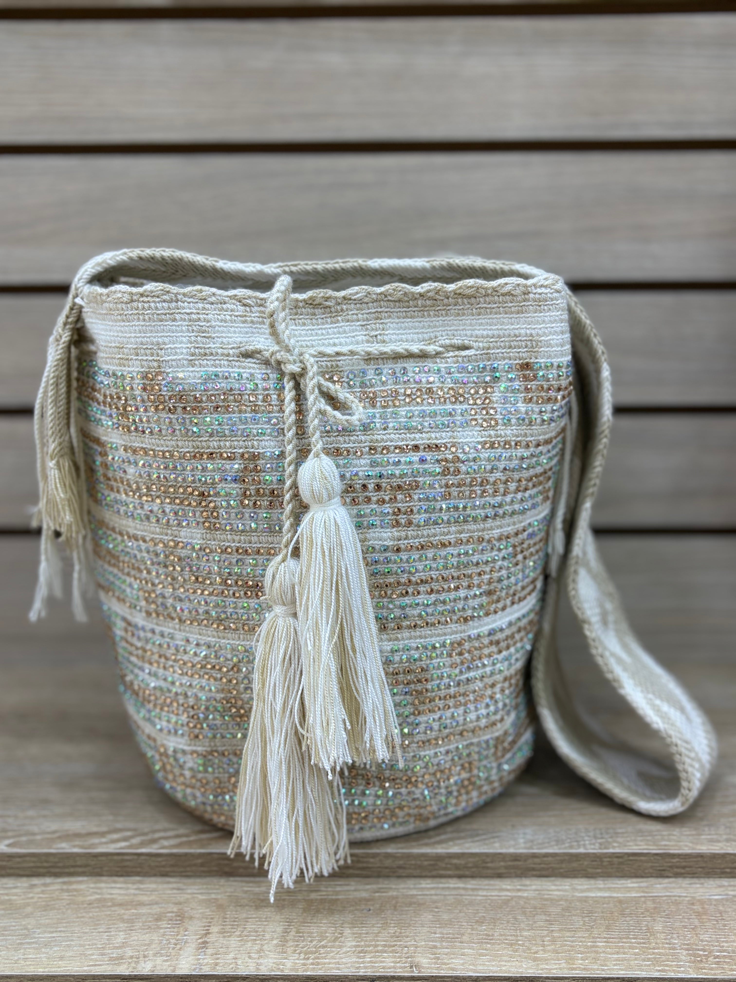 Mochila Wayuu Grande con Pedreria - diseno 5