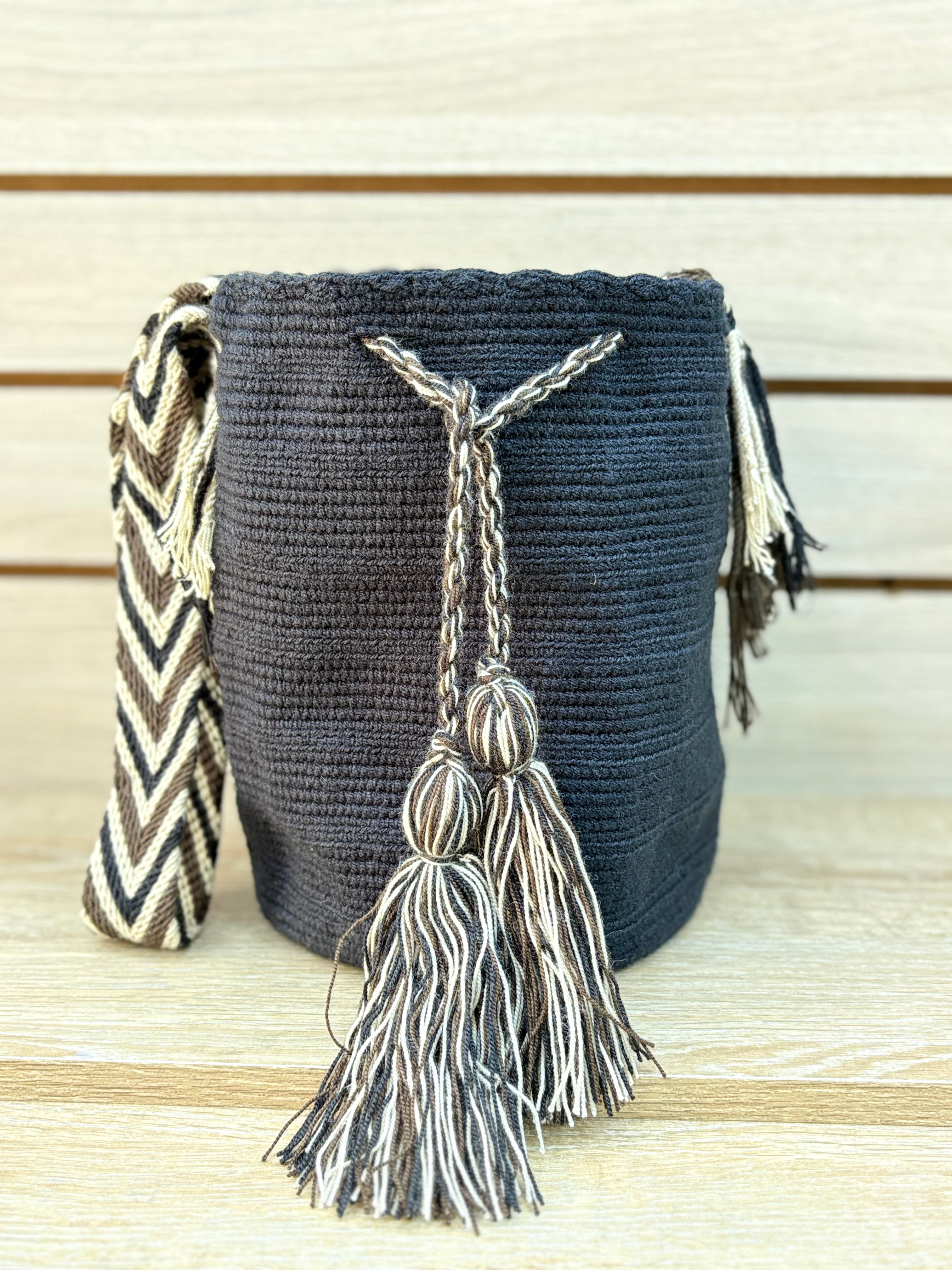 Mochila Wayuu Grande Unicolor - diseno 2