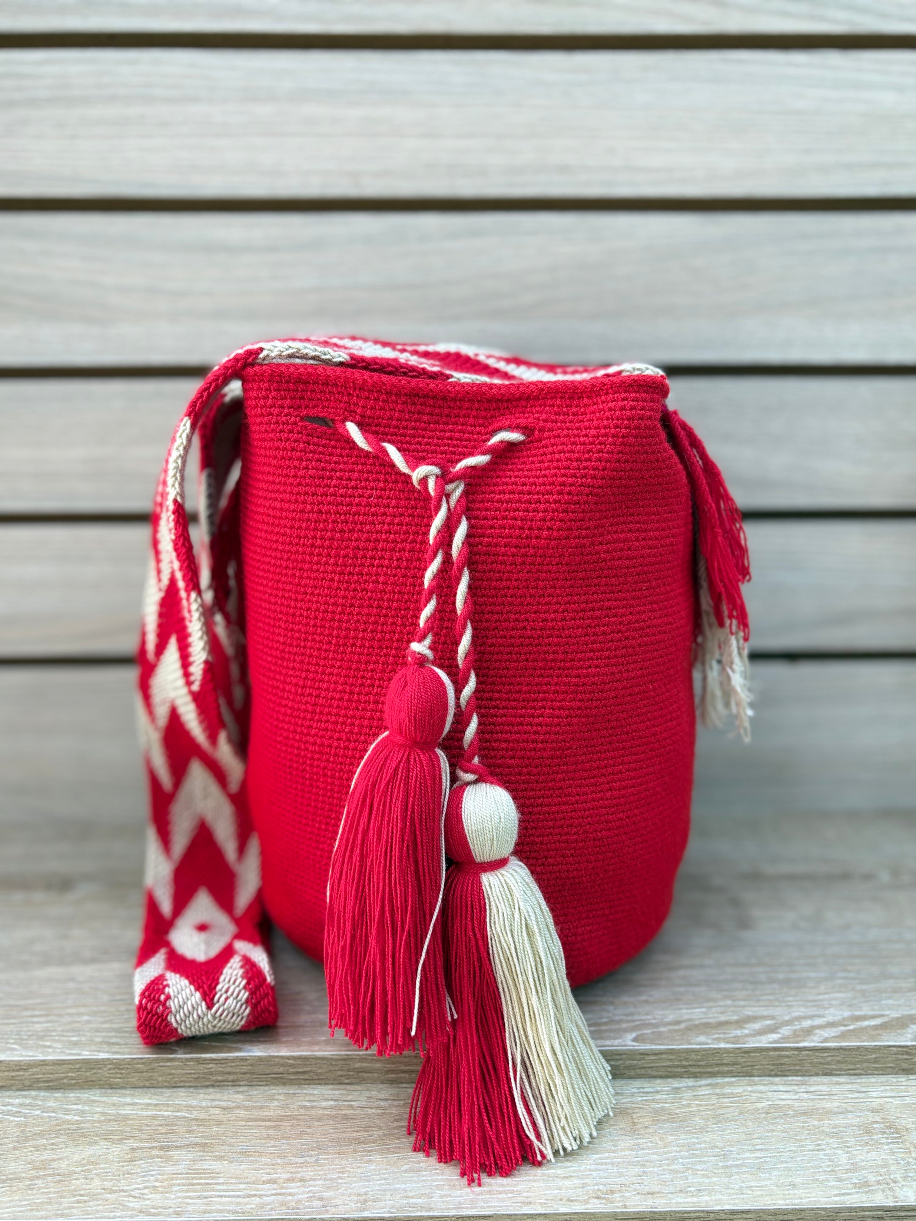 Mochila Wayuu Grande Unicolor - diseno 3