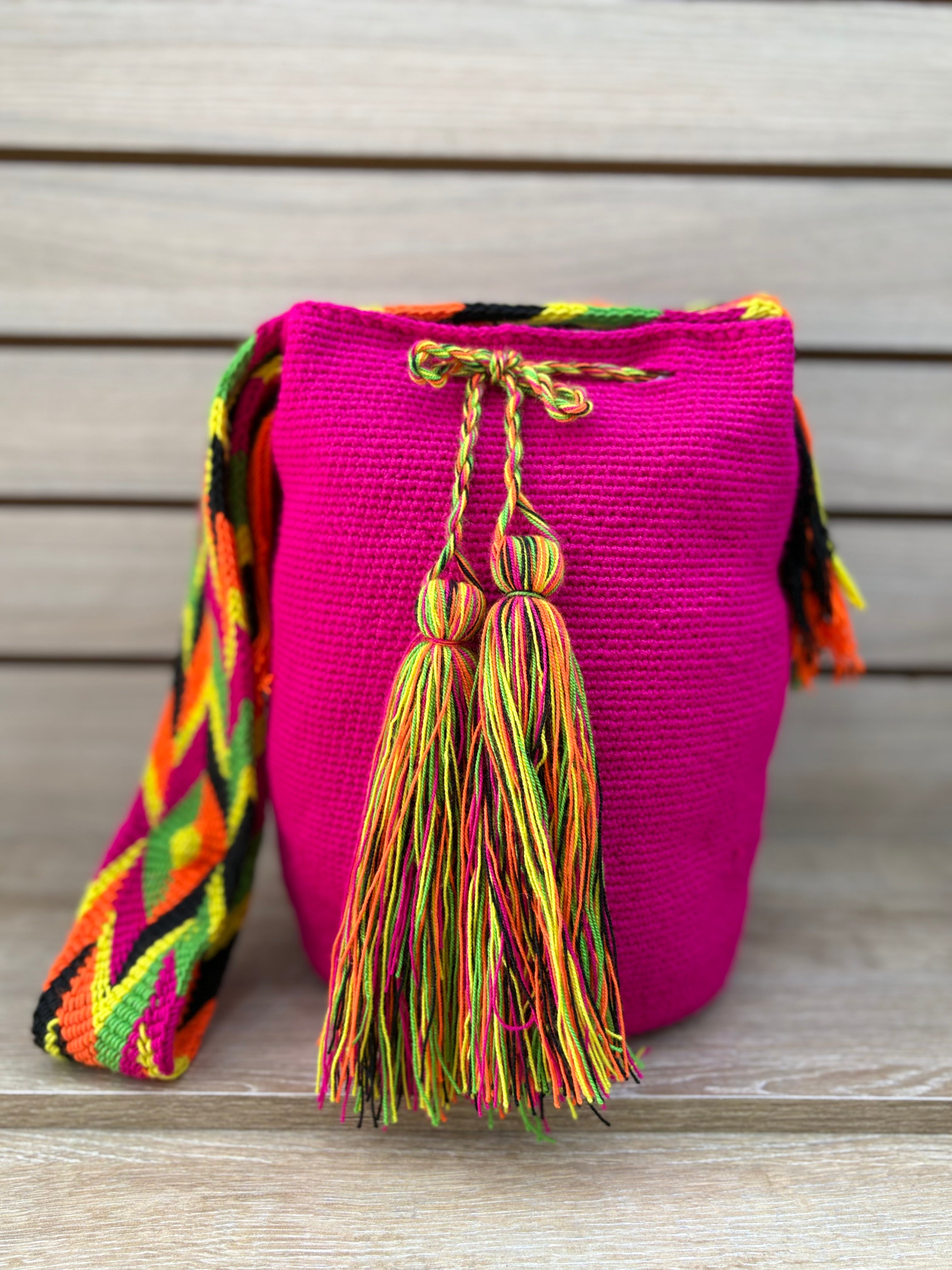 Mochila Wayuu Grande Unicolor - diseno 7