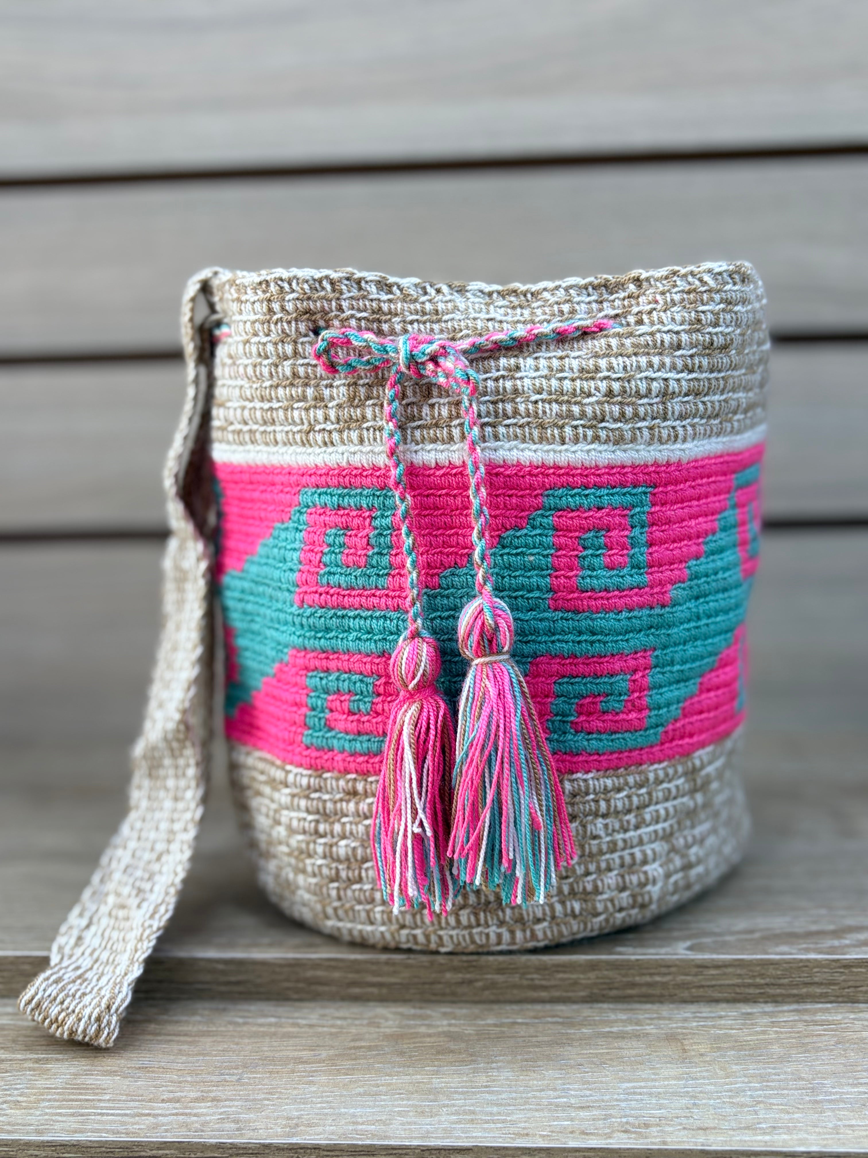 Mochila Wayuu Mediana Patrones Multicolor - diseno 8