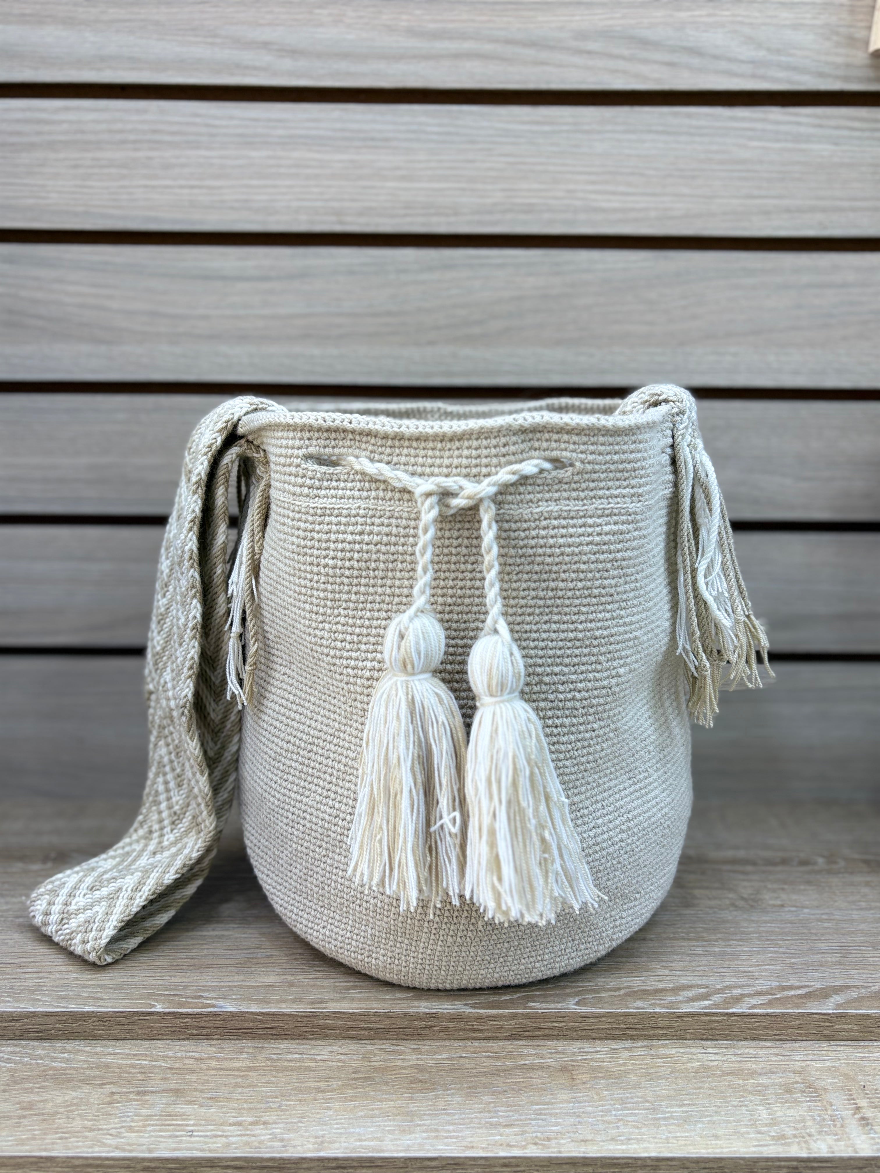 Mochila Wayuu Mediana Unicolor - diseno 5