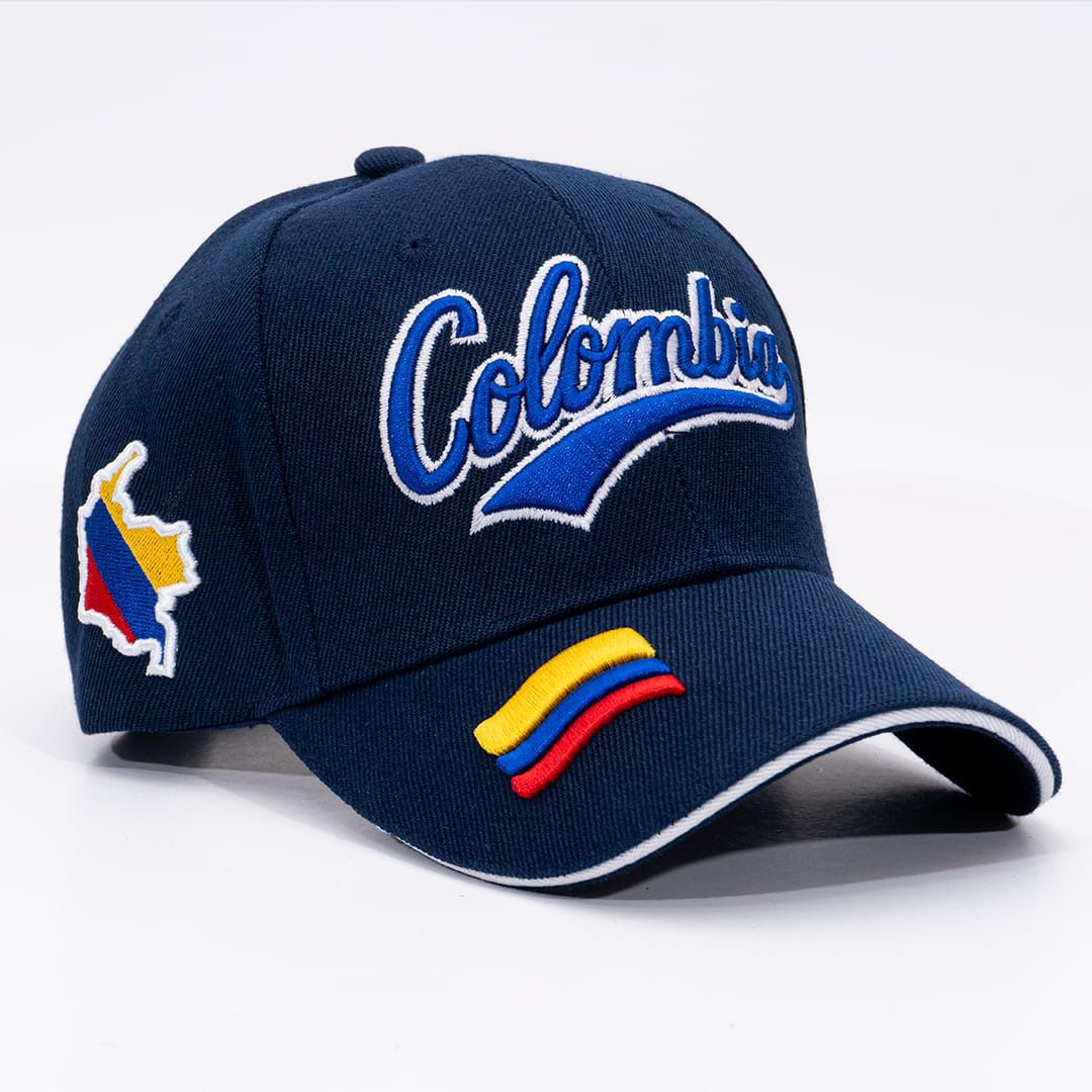 GORRA COLOMBIA BRODADA AZUL
